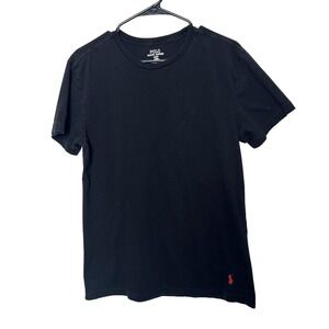 Polo Ralph Lauren T shirt Mens L Slim Fit Black Red Pony Logo Cotton basic tee